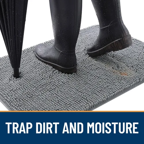 Miniatura 2 de OLANLY - Tapete para puerta de perro y patas sucias, absorbe la humedad y la suciedad, antideslizante, lavable, de felpilla de secado rápido