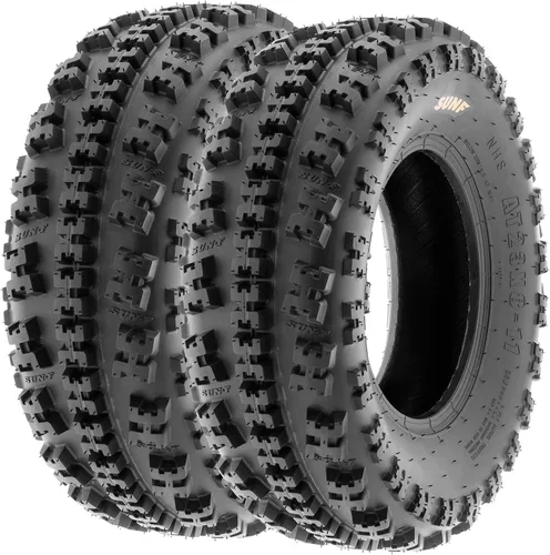 Miniatura 2 de SunF XC 19x7-8 delanteros y 18x10.5-8 traseros neumáticos knobby para ATV UTV, 6 PR sin cámara A027, juego de 4