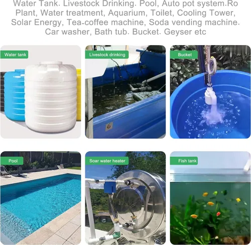 Miniatura 5 de Válvula automática de control de nivel de agua de 2 piezas, tipo interior, válvula de flotador para tanque de agua, energía solar, maceta