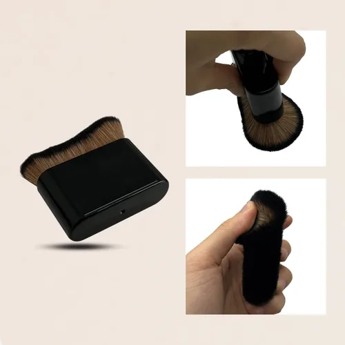 Miniatura 7 de 2 brochas de bronceado corporal, brocha de maquillaje de sirena, brocha grande de maquillaje para base Kabuki para maquillaje de cara bronceada Negro