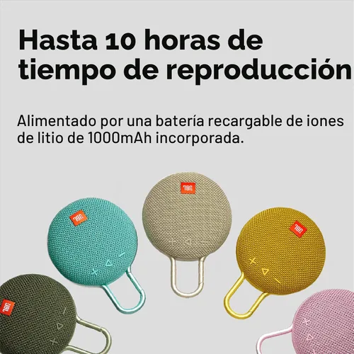 Miniatura 4 de JBL Clip 3, amarillo mostaza, altavoz Bluetooth impermeable, duradero y portátil, hasta 10 horas de reproducción, incluye altavoz con cancelación