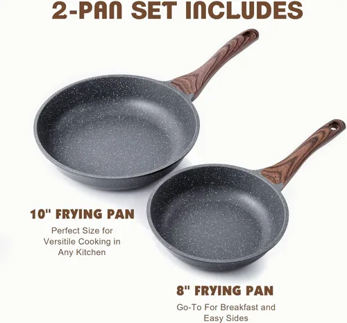 Miniatura 4 de SENSARTE Sartenes Antiadherentes para Freír, Sartenes para Tortilla con Revestimiento de Granito Suizo, Utensilios de Cocina Saludables Sartenes