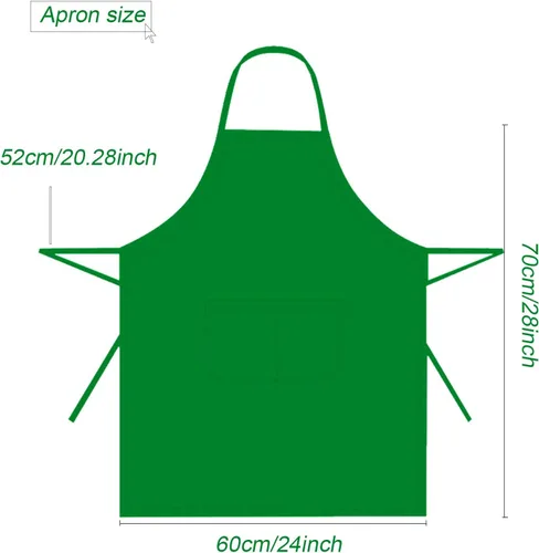 Miniatura 2 de 12 delantales verdes a granel resistentes a gotas de agua para mujeres y hombres, delantales de cocina con 2 bolsillos (24 x 28 pulgadas, verde)