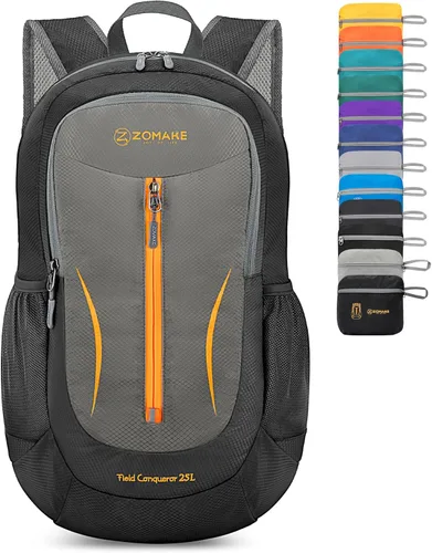 Miniatura 28 de ZOMAKE Mochila plegable ultraligera de 25 litros, mochila de senderismo plegable resistente al agua, pequeña mochila plegable para viajes