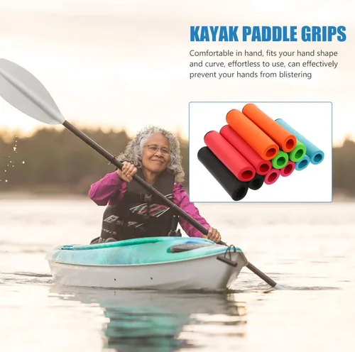 Miniatura 5 de VANZACK Envolturas antideslizantes para remo de kayak, 12 piezas de esponja, empuñaduras de paleta de kayak antideslizantes, envolturas de remo
