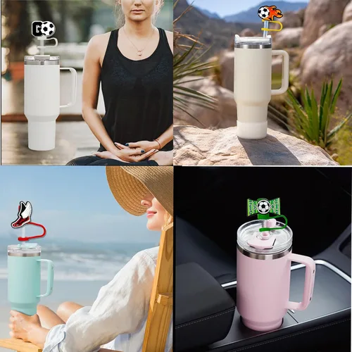 Miniatura 3 de 10 tapas de popote para vaso Stanley Cup de 30 y 40 onzas, de 0.394 in, reutilizables, de silicona, para copas Stanley, accesorios para vasos Summer