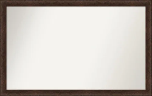 Miniatura 560 de Amanti Art Espejo de pared personalizado no biselado (24 x 27 pulgadas), marco estrecho de nogal chipre - varios tamaños personalizados - Espejo