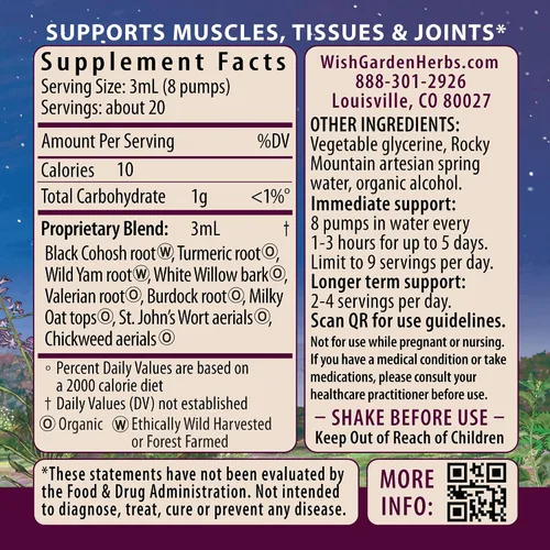 Miniatura 2 de WishGarden Herbs Deep Recovery - Suplemento natural de apoyo a base de hierbas, músculos, tejidos y articulaciones con curcumina de cúrcuma, aborda