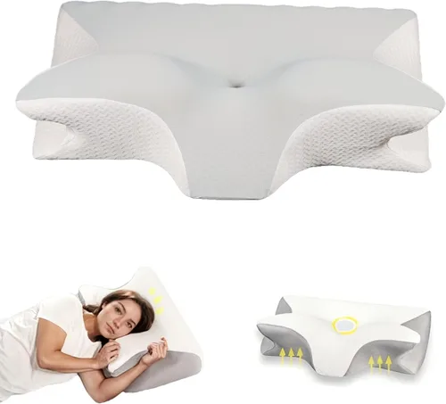 Almohada Cervical de fagofid, Almohada de Cuello Cervical, Almohada para el Alivio del Dolor y para Dormir de Dreamers Relief, Contorno Ergonómico
