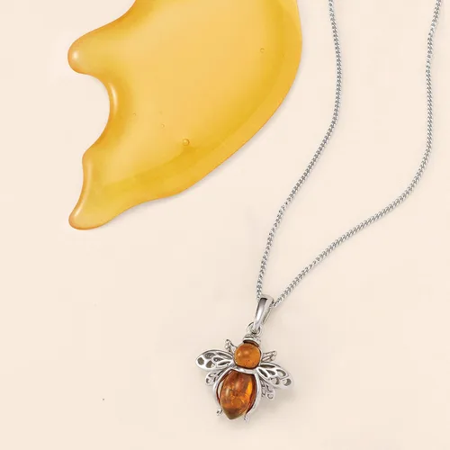 Miniatura 3 de Ross-Simons Bumblebee Pendant Necklace in Sterling Silver