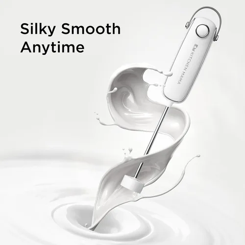 Miniatura 2 de Kitchen Mama Silkwhisk Espumador eléctrico de leche de mano: mini mezclador de bebidas, acero inoxidable, máquina de espuma fría, varita espumadora