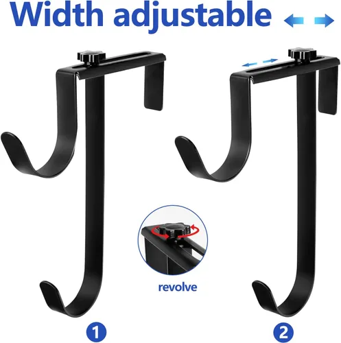 Miniatura 3 de PURPLE STAR 1N 2 ganchos dobles para valla de piscina para equipos de piscina, colgador ajustable para poste de piscina, ganchos de piscina Negro-2