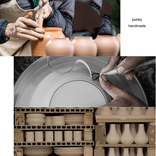 Miniatura 7 de Tarro de encurtido de porcelana china tradicional grande, olla de fermentación de cerámica natural, tarro de fermentación con sello de agua tapa