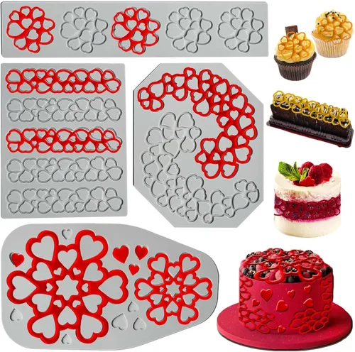 Miniatura 15 de 5 moldes de hojas de silicona, moldes de silicona para hornear Acxydm Tuile, juego de moldes de chocolate para fondant con molde de hojas de Molde