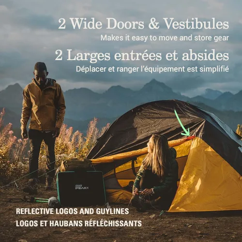 Miniatura 5 de Coleman PEAK1 - Tienda de campaña premium impermeable para mochileros con toldo contra lluvia y huella, tienda de camping ligera que soporta vientos