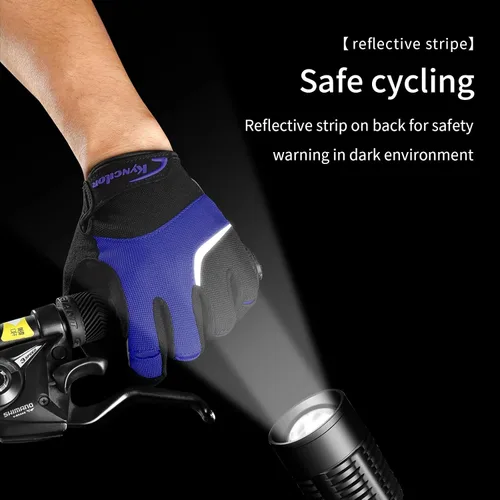 Miniatura 7 de KynciLOR Guantes de ciclismo para mujer y hombre, guantes de ciclismo con dedos para pantalla táctil y almohadillas de palma con silicona