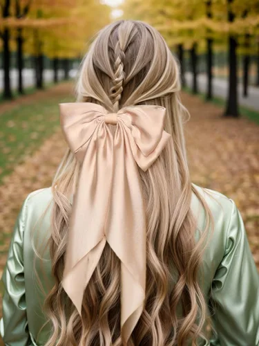 Miniatura 5 de Pasadores de lazo grande y horquillas de satén con cola larga de cinta, accesorios para el cabello casuales y de fiesta para mujeres y niñas