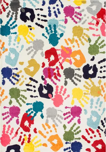 Miniatura 8 de nuLOOM Pinkie Handprint - Alfombra infantil de 10 x 14 pulgadas, multicolor