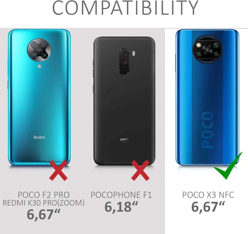 Miniatura 6 de kwmobile Funda compatible con Xiaomi Poco X3 NFC/Poco X3 Pro - Funda protectora de silicona TPU suave y delgada - Negro mate
