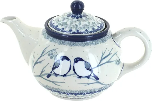 Tetera pequeña de cerámica polaca Blue Rose Bluebird