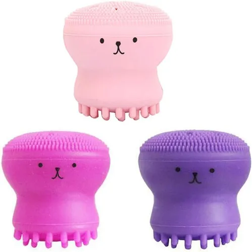 Miniatura 8 de Cute Little Octopus - Cepillo de limpieza facial de silicona para limpieza profunda, exfoliación, removedor de maquillaje, masaje (1 unidad, verde)