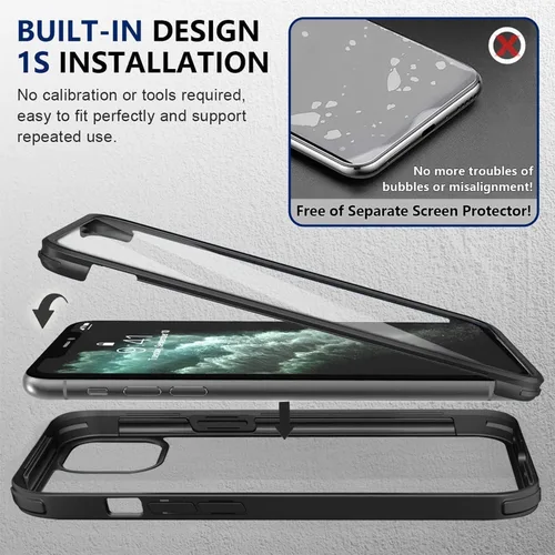 Miniatura 8 de Funda para iPhone 11 con protector de pantalla [vidrio templado 9H integrado], protección de cuerpo completo 360 de doble capa protectora
