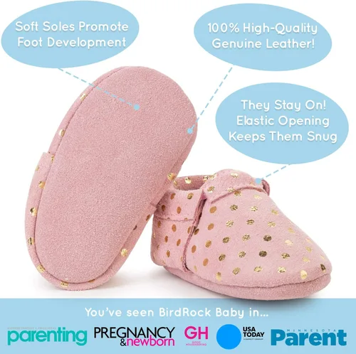 Miniatura 3 de BirdRock Baby - Mocasines sin bordes de piel auténtica, para niños y niñas, recién nacidos, bebés, infantes