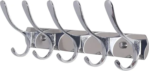 Miniatura 12 de SKOLOO Perchero de pared moderno, perchero de pared de metal con 5 ganchos, resistente riel de pared para colgar abrigos, chaquetas, ropa, Negro
