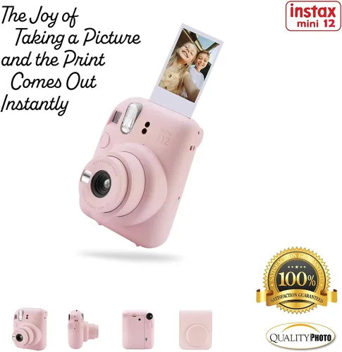 Miniatura 4 de Fujifilm - Cámara instantánea Instax Mini 12 con funda, calcomanías decorativas, marcos, álbum de fotos y más kit de accesorios (rosa flor)
