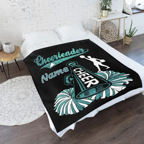 Miniatura 2 de Manta personalizada de animadora con nombre, manta de forro polar suave para niñas y niños, recién nacidos, regalo de cumpleaños, 30 x 40 pulgadas