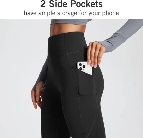 Miniatura 3 de BALEAF - Leggings de yoga suaves de cintura alta 78 para mujer con bolsillos profundos, pantalones de entrenamiento elásticos cepillados a prueba