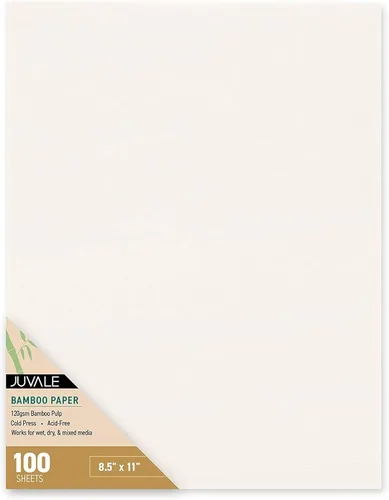 Juvale Hojas de papel de acuarela de prensa en frío, 8.5 x 11 pulgadas, paquete de 100, blanco, bloc de bocetos para acrílico y acuarela, bloc de