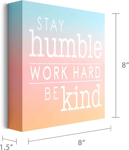 Miniatura 4 de Barnyard Designs Letrero de madera motivacional para escritorio para mujer, oficina, baño, decoración de escritorio inspiradora (Humble Kind)