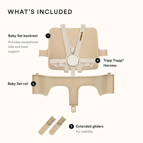 Miniatura 4 de Stokke Tripp Trapp - Juego de 2 piezas para bebé, color rosa sereno, para edades de 6 a 36 meses, convierte la silla Tripp Trapp en una cómoda silla