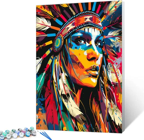 Miniatura 10 de Tucocoo Kit de pintura africana por números para niñas negras, lienzo de 16 x 20 pulgadas, pintura al óleo para niños, estudiantes, adultos