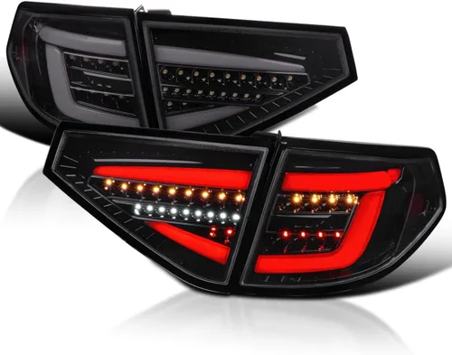 Miniatura 10 de SPEC-D TUNING Luces traseras secuenciales negras con barra LED roja compatible con Subaru Impreza WRX 2008-2014 Hatchback, conjunto de par izquierdo