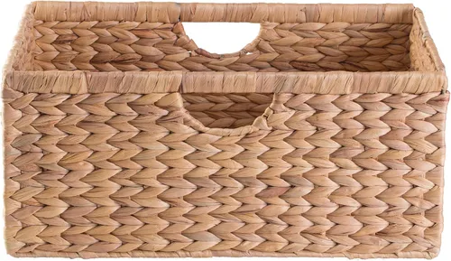 Miniatura 3 de Cubo de almacenamiento plegable de jacinto de agua natural, mediano