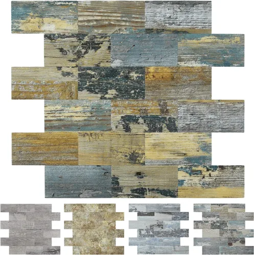 Miniatura 8 de Art3d 10 hojas (paquete de 10) panel de pared de madera, gris