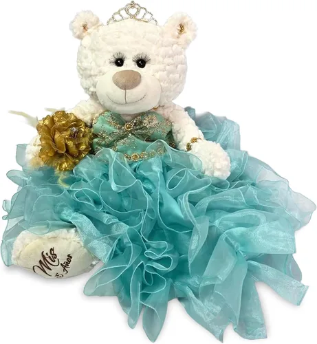 KINNEX COLLECTIONS SINCE 1997 20" Quince Anos Quinceanera Last Doll Osito de peluche con vestido (pieza central) ~ ARC16831-23R (Aqua)