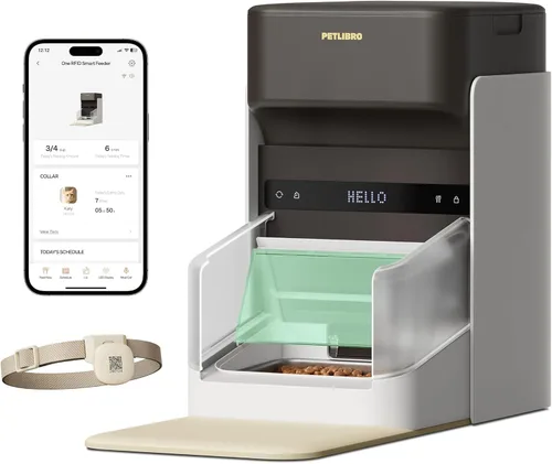PETLIBRO Alimentador automático RFID para gatos, comidas personalizadas activadas con etiqueta de collar, dispensador de comida programable Wi-Fi 5G