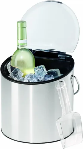 Miniatura 4 de OGGI Cubo para vino y hielo: cubo de hielo con tapa y cuchara de hielo, cubo enfriador de vino, enfriador de vino de mesa con capacidad para 2