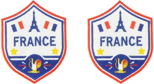 Miniatura 12 de Parche de escudo de bandera de Francia para planchar con apliques bordados tácticos banderas nacionales emblema insignia