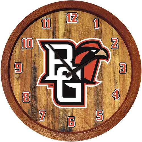 Miniatura 51 de The Fan-Brand NCAA Oklahoma Sooners: Reloj de pared con parte superior de barril de imitación para decoración de bar, decoración de fiesta
