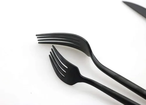 Miniatura 3 de JASHII Juego de 20 cubiertos de acero inoxidable 304 negro mate para el hogar, juego de vajilla de cocina con cuchillo/tenedor/cuchara servicio