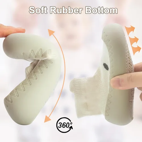 Miniatura 2 de 2 pares de zapatos antideslizantes estilo caroon para bebés, zapatos para niños y niñas, zapatos para caminar, zapatos de goma suave con pantuflas