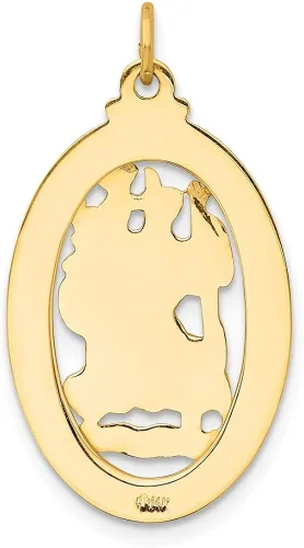 Miniatura 4 de Colgante de medalla de San Cristóbal de 14 quilates 1.299in 0.669in estilo XR384