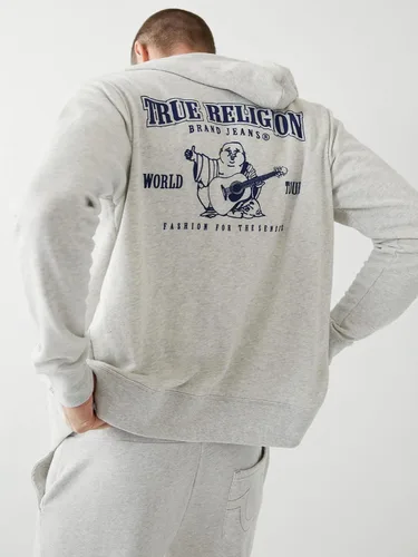 Miniatura 8 de True Religion - Sudadera con capucha y cremallera con logotipo de Buda para hombre