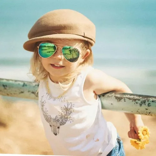 Miniatura 10 de Gafas de sol polarizadas de aviador pequeñas para niñas y niños de 4 a 16 años