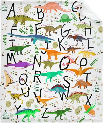 Miniatura 11 de Manta con nombre de bebé con diseño de dinosaurios, regalos para amantes de los dinosaurios, niñas, niños, adolescentes y adultos, mantas