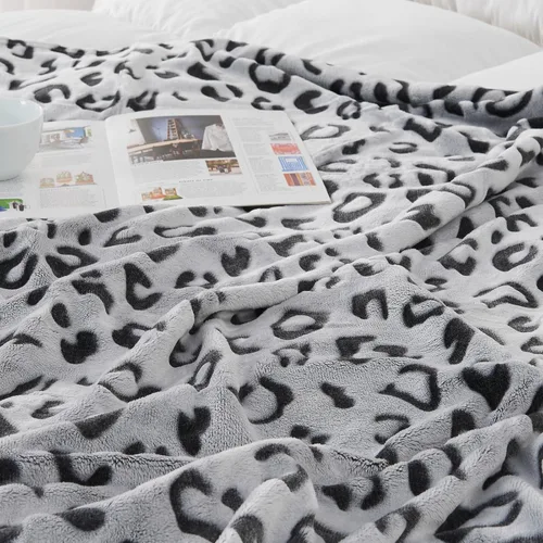Miniatura 4 de SOCHOW - Manta Uragiri, de franela, vellón, ligera, muy suave y acogedora, de 50 x 60 pulgadas, con diseño de leopardo, en color negro